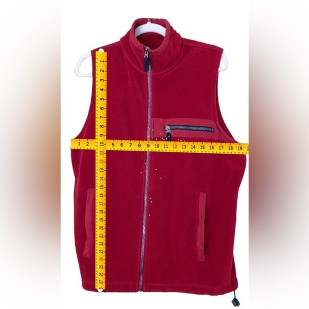 Vintage XL Abercrombie & Fitch Red Fleece Zip Vest Unisex - Picture 2 of 6